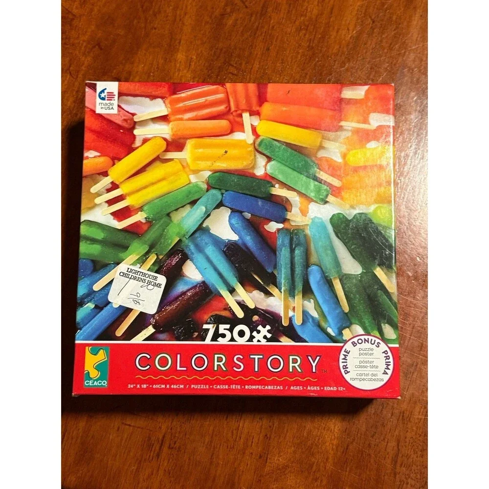 Caeco COLORSTORY Popsicles 24 x 18 #750 12+ Jigsaw Puzzle Used Complete
